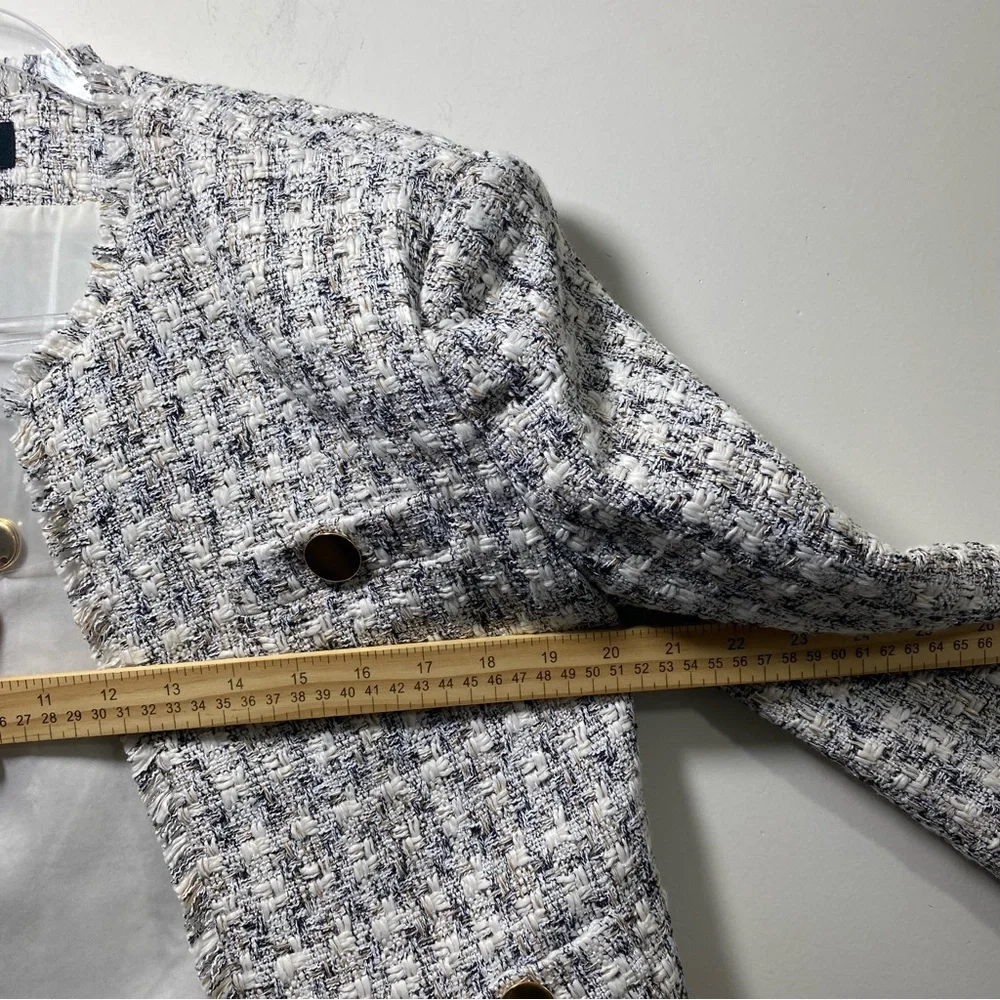 Express Tweed Gold Button Professional Jacket Blazer Small-Petite Office Career - Picture 9 of 10